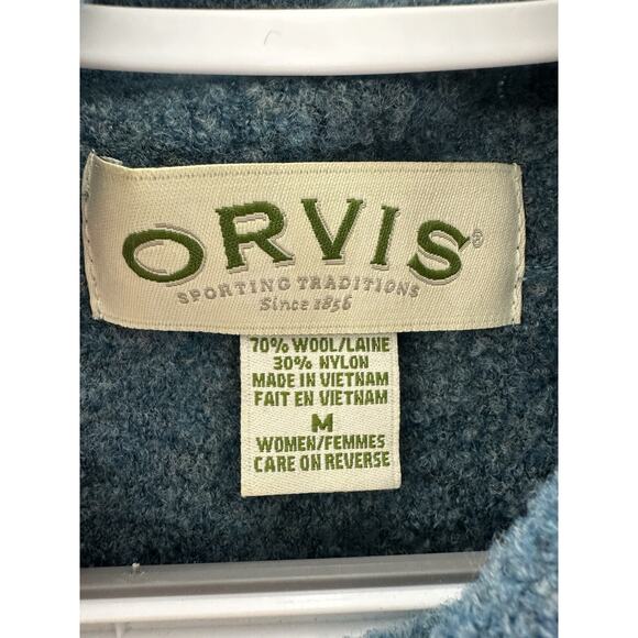 Orvis Womens Sweater Size Medium Blue Wool Blend Turtleneck Pullover - Picture 4 of 10